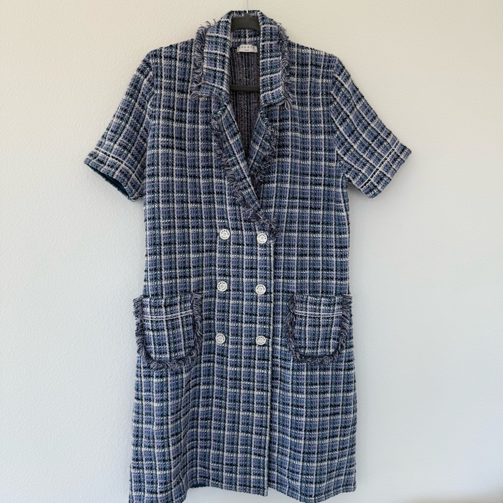 Sandro Short Sleeve Tweed Dress